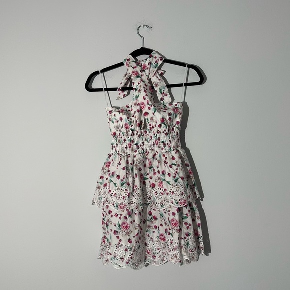 NWT BB Dakota Halter Mini Strawberry Bliss Dress size M - Picture 7 of 10